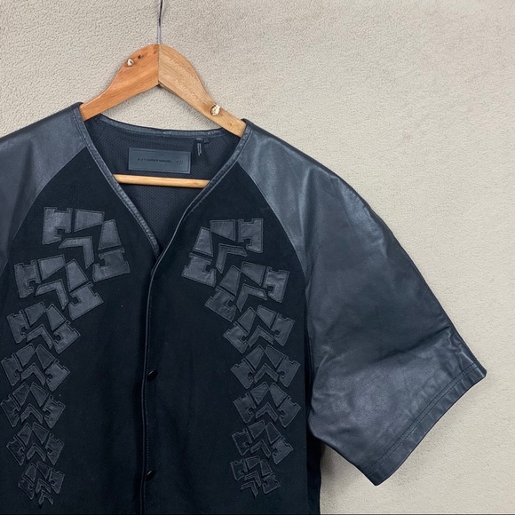 Alexander Wang Unique Leather Vest Shirt Black - Picture 2 of 3